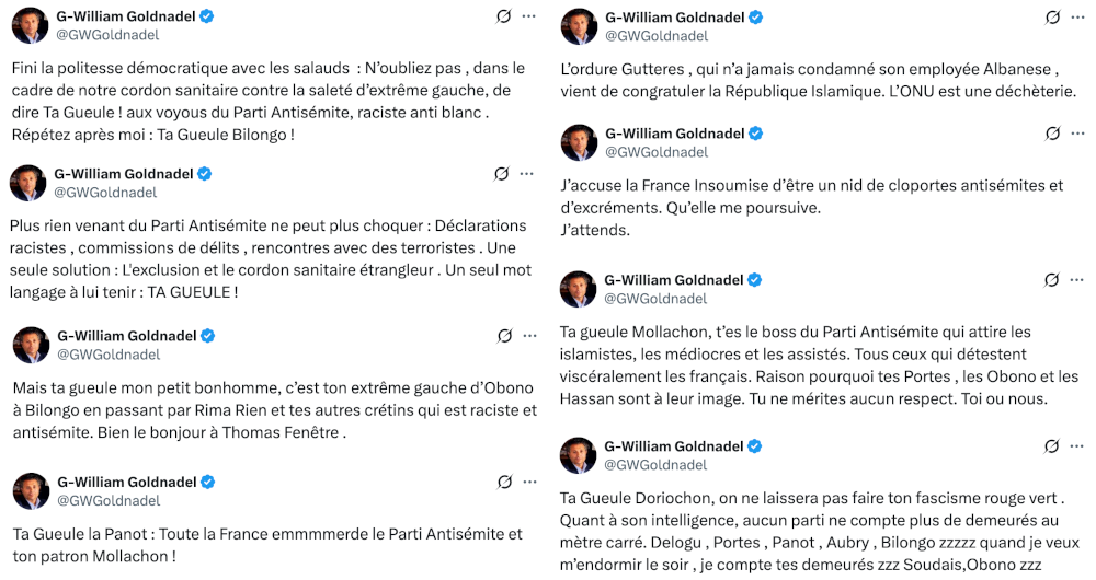 Sur X, la haine quotidienne du chroniqueur Gilles-William Goldnadel