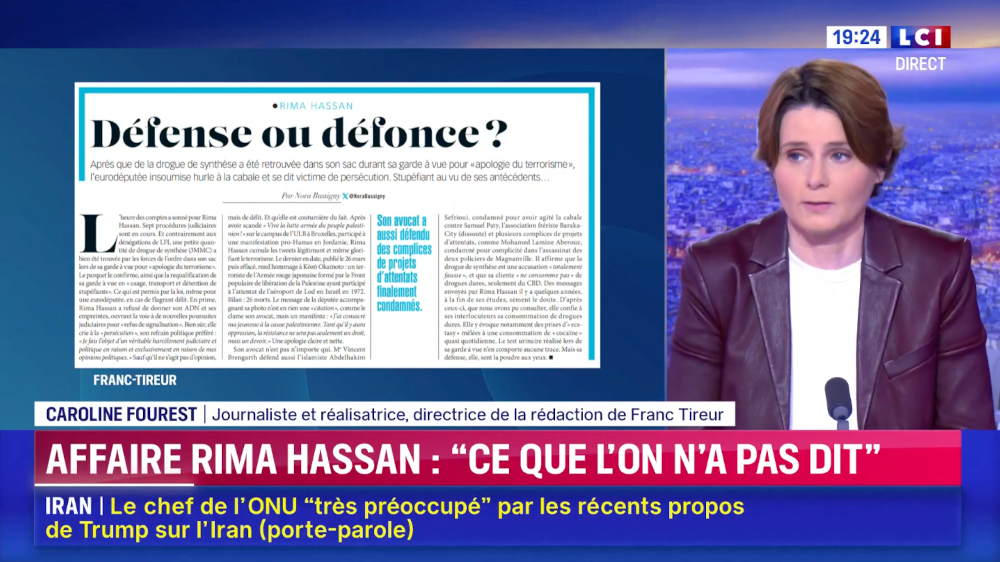 Rima Hassan et « la drogue » (2) : désinformation de Franc-Tireur et LCI
